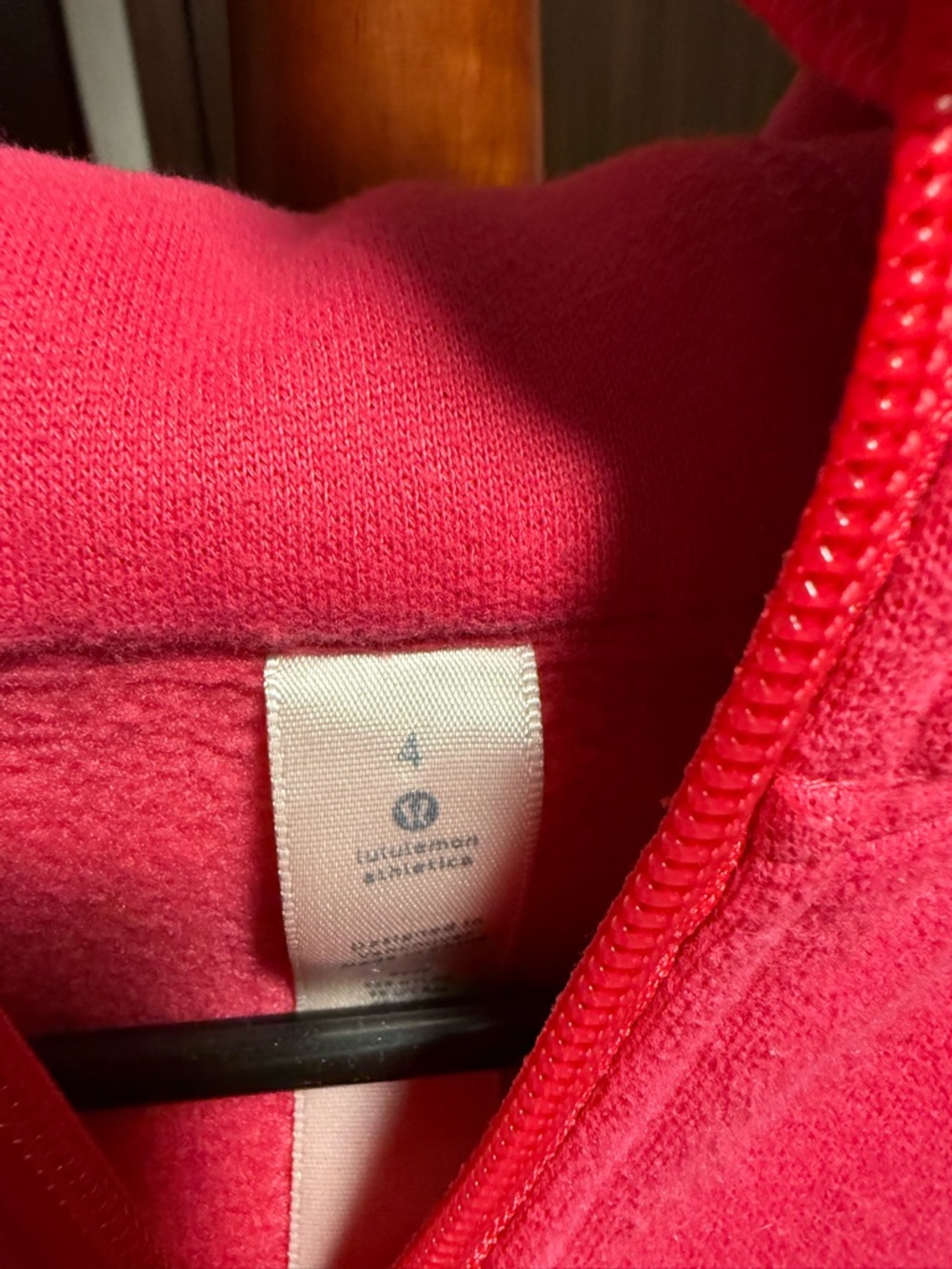 lululemon athletica women’s Hot Pink Hooded Zip Fleece Jacket - Picture 3 of 4